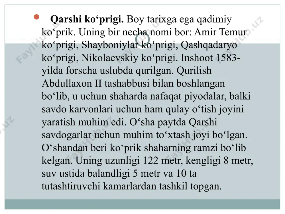 qarshi shahridagi me'moriy yodgorliklar - Page 4