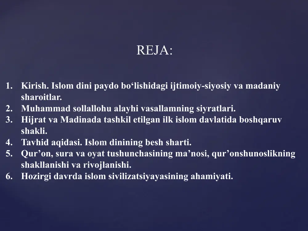 soni 13,5 mingdan 7 ming nafarga kamaydi. masjidlar soni 2131 taga yetdi (2024, 10 yanvar), bu 1998-yildan beri eng yuqori koʻrsatkichdir. oʻzbekiston musulmonlari diniy boshqarmasi islom dinini oʻrgatish boʻyicha onlayn dasturlarni ishga tushirdi va 2018-yilda oʻzbekistonning 8 mingga yaqin aholisiga bitta imom toʻgʻri kelar edi. shu bilan birga, oʻzbekistonda shavkat mirziyoyev davrida blogerlarga nisbatan jarimalar (jamiyat hayotida islom taʼsirini kengaytirish tarafdori boʻlgani uchun), radikal islomiy tashkilotlar vakillarini hibsga olish, shuningdek, noqonuniy faoliyat yoʻlga qoʻyilgan tashkilotlarni yoʻq qilish choralari koʻrildi. prezidentimiz davlat va jamoat tashkilotlari, musulmonlar idorasi rahbariyati, imom-xatiblar, mahalla faollari bilan suhbatlashdi. suhbat asnosida sh.mirziyoyev shunday dedi: «...maqomni yetkazib berish bor. qur’onning suralarini yetkazib berish bo‘yicha sizlar ham menga bir taklif bersalaringiz-da, avvalambor tumanlar ichida birinchi o‘rin uchun musobaqalashish, so‘ng viloyat bo‘ylab musobaqa, undan so‘ng respublikada shunday bir zo‘r joyni tanlab, mana bunday ilohiy joylarni tanlab, musobaqa o‘tkazamiz. qur’onni chin e’tiqod bilan qiroat qilib, odamlar lol qoladigan qilib, bolalarimizni bir …
