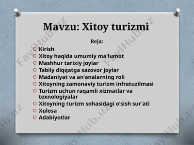 xitoy turizmi — PPTX