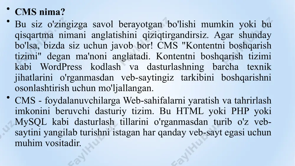 ladi. veb-shakllarning .net framework 2002 yilda 1.0 versiyasi (qarang. qarang .net framework versiyalari tarixi va asp.net versiyasi tarixi), asp.net-da mavjud bo'lgan birinchi dasturlash modeli sifatida asl nusxasi kiritilgan. yangi asp.net komponentlaridan farqli o'laroq, asp.net core veb-formalar tomonidan qo'llab-quvvatlanmaydi. configure.php bu erda men asosan ba'zilarini bekor qilyapman php.ini-properties va sayt uchun boshqa global sozlamalarni bajaringconnect.php boshqa sinflar ham mumkin bo'lishi uchun men sinf bilan bog'landim kengaytirish bu... class connect_pdo (himoyalangan $ dbh; umumiy funktsiya __construct () (sinab ko'ring ($ db_host = ""; // hostname $ db_name = ""; // ma'lumotlar bazasi nomi $ db_user = ""; // foydalanuvchi nomi $ user_pw = ""; // parol $ con = yangi pdo ("mysql: host =". $ db_host. "; dbname =". $ db_name, $ db_user, $ user_pw); $ con-> setattribute (pdo :: attr_errmode, pdo :: errmode_exception); $ con-> exec ("set character set utf8"); // barcha sql so'rovlarini utf-8 sifatida qaytaring) catch (pdoexception $ err) …