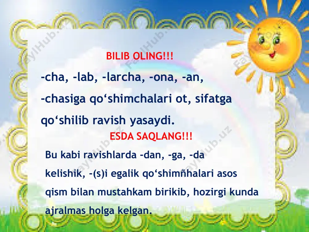 "eng yaxshi darsta qo'shimchalar" darsi - Page 5