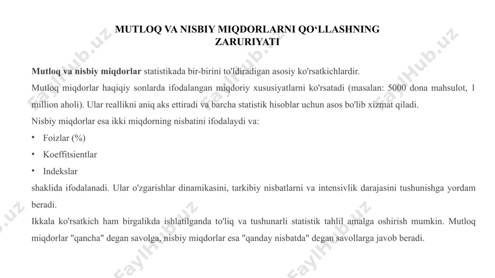 tasviri statistika ko‘rsatkichlari - Page 5