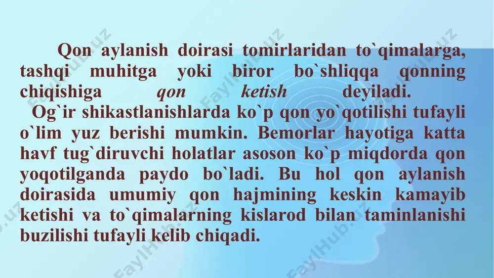 qon ketish turlari. qon ketganda 1-tibbiy yordam ko’rsatish texnikasi - Page 3