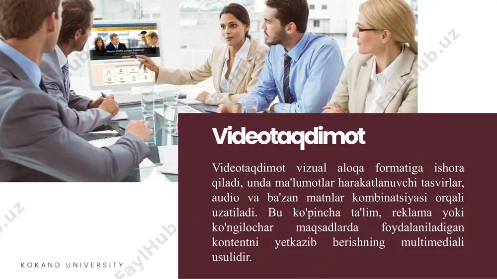'lumotlar bazasi mavjud. bundan tashqari, xizmat qisqa video va audio yozuvlar kutubxonasini taqdim etadi. siz o'zingizning animatsiyalaringizni tizimga joylashingiz mumkin. tayyor taqdimotlarni to'g'ridan-to'g'ri powerpoint hujjatidan scorm va html5 formatlariga aylantirish uchun dastur. ishlab chiquvchilar barcha effektlar, animatsiya, video va audioning saqlanishini kafolatlaydi. ispring suite wideo belgilar bilan animatsion taqdimotlar yaratish uchun bulutli xizmat. siz tayyor shablonlarni tanlashingiz yoki turli elementlardan foydalanib o'zingizni yaratishingiz mumkin. vyond - bu yagona kadr orti ovozi bilan personajni lablari harakatini sinxronlash imkonini beruvchi platforma. vyond dizaynerlik mahoratisiz taqdimotlar qilish uchun yana bir bulut xizmati. dasturda minglab professional videolar, musiqa va animatsiya shablonlari mavjud. foydalanuvchi o'z grafikasini qo'shishi mumkin, xizmat dizaynerida slaydlar yaratish funksiyasi mavjud. tayyor fayllar bir necha marta bosish orqali mp4 formatida eksport qilinadi. 2 gb dan xotira mavjud powtoon powtoon - elektron pochta, google yoki facebook orqali ro'yxatdan o'tish orqali foydalanish imkoniyati mavjud bo’lgan bulutli xizmat. shablonni tahrirlash rejimida siz animatsiya, matn va …