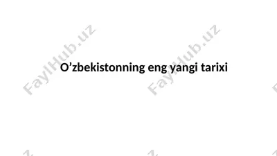 o’zbekistonning engyangi tarixi — PPTX