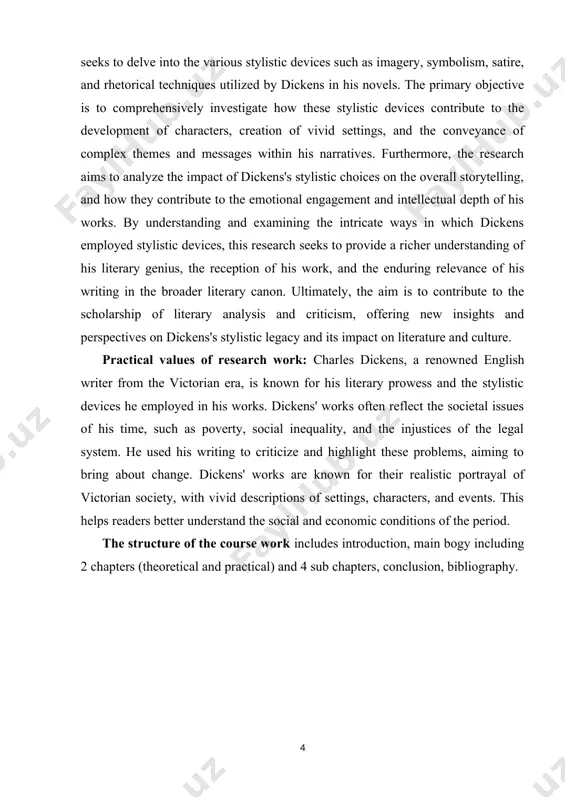 es unfold. for example, in "great expectations," the marshes of kent are depicted with such precision that readers can almost feel the dampness in the air and hear the distant cries of birds. this attention to detail immerses the reader in the environment and establishes a strong sense of atmosphere. similarly, dickens frequently employs symbolism to imbue his stories with deeper meaning. objects, characters, and settings often carry symbolic significance, representing broader themes or social issues. in "a tale of two cities," the imagery of the guillotine becomes a symbol of the brutality and senseless violence of the french revolution. likewise, the character of miss havisham in "great expectations" symbolizes the destructive power of unrequited love and resentment, with her decaying wedding cake serving as a tangible representation of her stagnation and refusal to move on from past grievances. dickens's use of allegory is another notable stylistic device. in "a …
