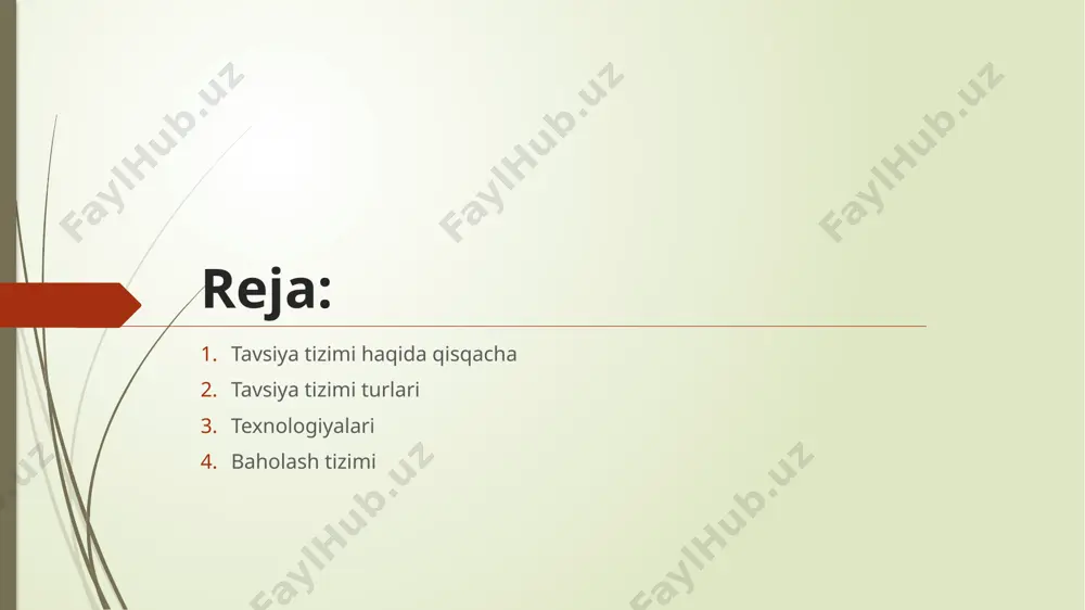 s, balki ob'ekt (nom, joylashuv, tavsif va boshqalar) haqida ma'lum ma'lumotlar mavjud bo'lgan holatlarga eng mos keladi. kontentga asoslangan tavsiyachilar tavsiyani foydalanuvchiga xos tasniflash muammosi sifatida ko'rib chiqadilar va ob'ekt xususiyatlaridan kelib chiqqan holda foydalanuvchining yoqtirishlari va yoqtirmasliklari uchun tasniflagichni o'rganadilar. ko'pchilik tavsiya qiluvchi tizimlar endi birgalikda filtrlash , kontentga asoslangan filtrlash va boshqa yondashuvlarni birlashtirgan gibrid yondashuvdan foydalanadi . bir xil turdagi bir nechta turli xil texnikalarni gibridlashtira olmasligi uchun hech qanday sabab yo'q. gibrid yondashuvlar bir necha usullar bilan amalga oshirilishi mumkin: tarkibga asoslangan va hamkorlikka asoslangan bashoratlarni alohida-alohida qilish va keyin ularni birlashtirish; hamkorlikka asoslangan yondashuvga kontentga asoslangan imkoniyatlarni qo'shish orqali (va aksincha); yoki yondashuvlarni bir modelga birlashtirish orqali ( tavsiya beruvchi tizimlarni to'liq ko'rib chiqish uchun ga qarang). gibridning ishlashini sof hamkorlik va tarkibga asoslangan usullar bilan empirik tarzda taqqoslagan bir nechta tadqiqotlar gibrid usullar sof yondashuvlarga qaraganda aniqroq tavsiyalar berishi mumkinligini ko'rsatdi. texnologiyalari : 1.seansga …