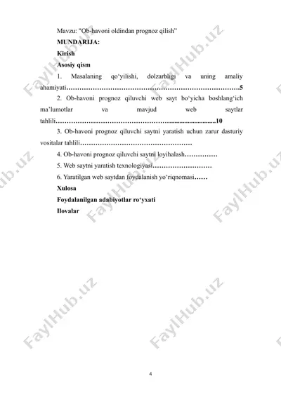 ob-havo bashorati dasturi — DOCX