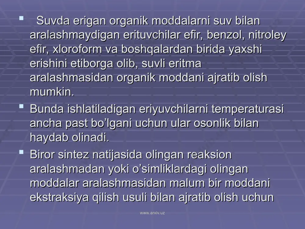 organik moddalarni tozalash va haydash usullari - Page 4