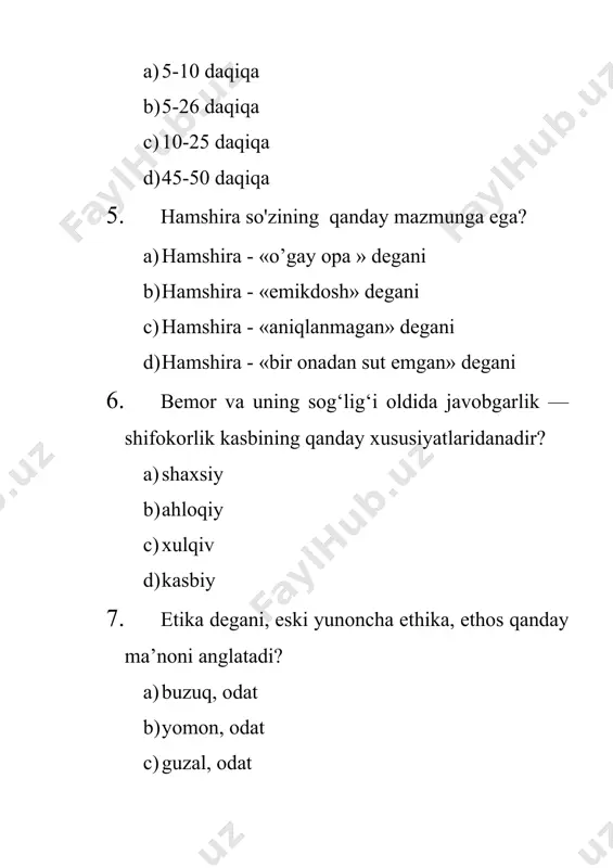 deontologiya va tibbiyot savollar javob mavjud emas - Page 2