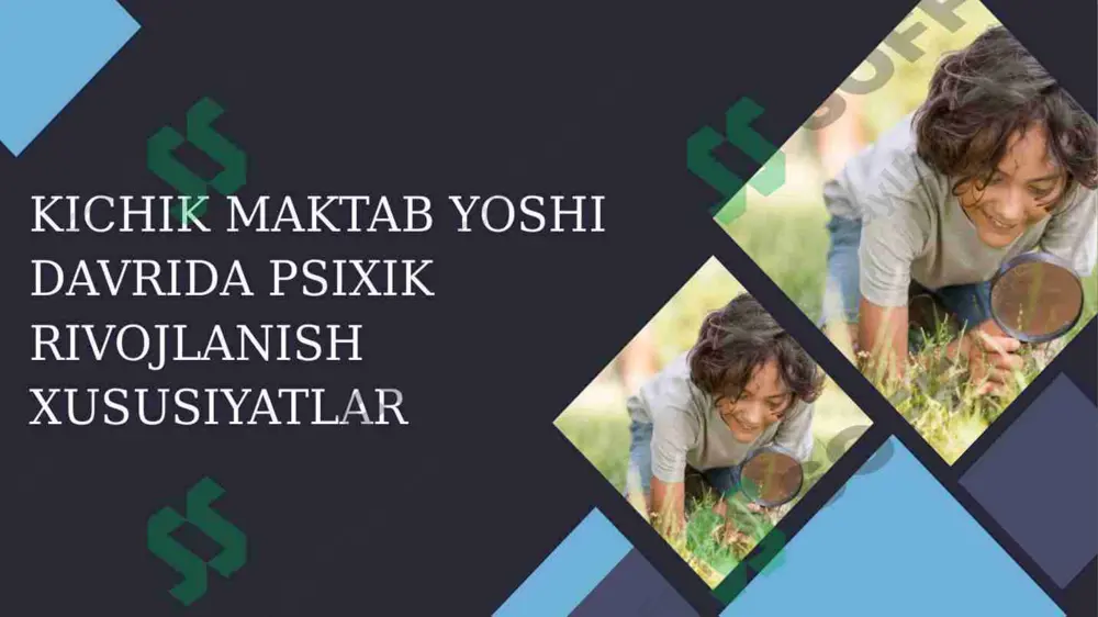 i uzoq muddat muayyan narsalarga qarata olmaydilar va diqqat ob’ektlari ustida uzoq tura olmaydilar.ta’lim jarayoni kichik maktab yoshidagi o‘quvchilarning ixtiyoriy, barqaror, mustahkam, kuchli, faol ongli diqqatni rivojlantirishga qulay shart-sharoit yaratadi. bilim olish jarayonida mustaqil aqliy mehnat qilish, misol-masalalar echish, mashqlar bajarish, takrorlash irodaviy zo‘r berish jarayonida ixtiyoriy, ongli diqqat tarkib topadi. bu yoshdagi bolalarda ixtiyoriy diqqatni to‘plash, tashkil qilish, uni taqsimlash, ongli ravishda boshqarish uquvi shakllana boshlaydi. kichik maktab yoshidagi o‘quvchilar o‘z xayollari va tasavvurlariga asoslangan holda qiziqarli ertak va hikoyalarni o‘zlari mustaqil ravishda to‘qiy oladilar. kichik maktab yoshidagi bolalar tasavvuri juda keng va xilma-xil bo‘ladi. ayrim o‘quvchilar real borliqni tasavvur etsalar, boshqalari esa fantastik obraz va vaziyatlarni tasavvur etadilar. shu bois kichik maktab yoshidagi bolalarni realistlar va fantazyorlarga ajratish mumkin. bolalar ko‘pincha o‘zlariga ma’lum siymolar, syujetlardan foydalangan holda yangi obrazlarni tasavvur etadilar, yaratadilar. juda ko‘p multfilmlar ana shunday bolalarning tasavvurlari asosida yaratilgan. turli tasavvurlar zamirida ularning qo‘rquvni yengishi, do‘st …
