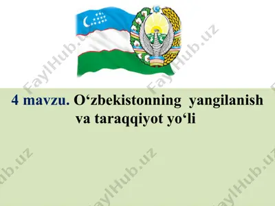 o'zbekistonning yangilanish va taraqqiyot yo‘li — PPTX