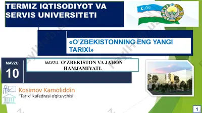 o‘zbekiston va jahon hamjamiyati — PPTX