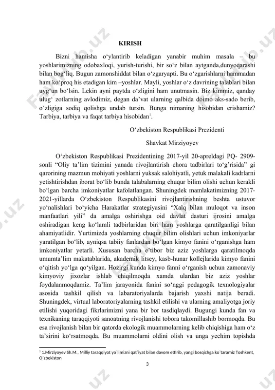 viy o‘zgarishlari qonuniyatlarini bilish talab etiladi. ishning maqsadi. birinchi guruh anionlari, sulfat, karbonat, silikat, sulfit, tiosulfat, fosfat, oksolat kislota anionlarining xususiy reaksiyalari. ular birga bo‘lgan sharoitda, ulardan har birining bor-yo‘qligini aniqlash, birinchi guruh anionlari aralashmasini uchun nazorat ishini yechish mavzusini o‘rganish va tadqiqotlarda olingan natijalarni statistik qayta ishlab ilmiy asoslangan xulosalar ishlab chiqish. ishning vazifasi. sifat analiziga oid umumiy tavsif qilish; anionlarning tavsiflanishi. sistematik analiz usuli o‘rganish; sulfat ionini aniqlash, karbonat ionini aniqlsh, silikat ionini aniqlash, sulfit ionini aniqlash, tiosulfat ionini aniqlash,oksalat ionini aniqlash,aralashmani aniqlash. ishning ilmiy va amaliy ahamiyati: kurs ishi bajarishda adabiyotlardan o‘rganilgan va tahlil qilingan ma’lumotlardan,shuningdek tajriba natijalardan talabalar kurs ishi mavzularini tayyorlashda,ularning kimyoga oid bilimlarini mustahkamlashda amaliy ahamiyatga ega .shu bilan birgalikda xalqaro miqyosda e’tirof etilgan xorij va o‘zbek olimlarining so‘ngi yillardagi ilmiy tadqiqotlari haqida muhim ma’lumotlar ham keltirib o‘tilgan. ishning hajmi. kurs ishi 30 betlik matndan iborat bo‘lib, kirish, asosiy qism,xulosa hamda foydalanilgan adabiyotlar ro‘yxati …