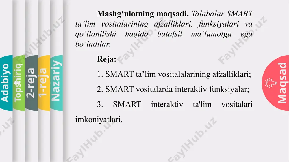 smart o‘qitish ta’lim vositalari (smart interaktiv ta’lim vositalari) - Page 5