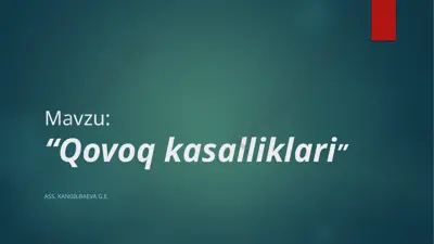 qovoqkasalliklari — PPTX