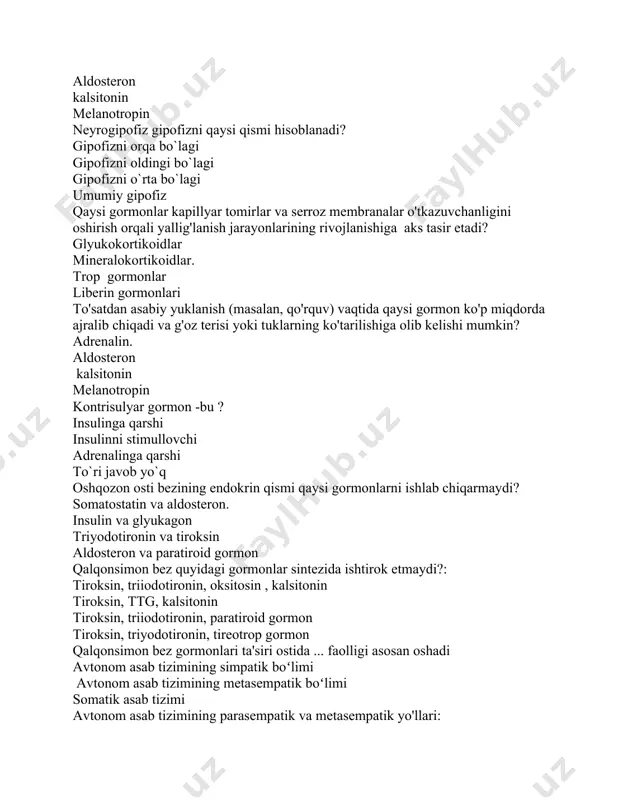 endokrinologiya fanidan test savollari - Page 4