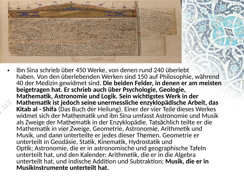 ologie zu qabus um 1000 und er war noch in gurgan am 19. februar 1003 und am 14. august 1003, als er finsternisse des mondes dort beobachtete. wir sollten das in der chronologie aufnehmen, al - biruni bezieht sich auf sieben frühere werke, die er geschrieben hatte: eine auf dem dezimalsystem, eine auf dem astrolabium, eine auf astronomische beobachtungen, drei auf astrologie und zwei auf die geschichte. großer amir temur. mitten im herzen von taschkent, der hauptstadt von usbekistan, dominiert eine fabelhafte statue eines mannes auf dem pferd einen kühlen, von bäumen gesäumten platz. die pose des reiters ist königlich und militärisch. der bildhauer hat den moment eines großen führers in aktion erobert. sein rechter arm wird hoch angehoben, vielleicht an seine truppen gerichtet oder den schwung seines reiches vermessen. mit der linken hand zerreißt er sein pferd fest und fängt das schnaubende tier in der mitte, sein kopf scharf …