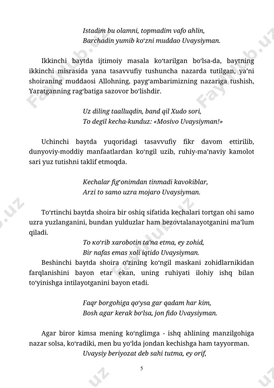 uvaysiy ijodini o‘rganish - Page 5