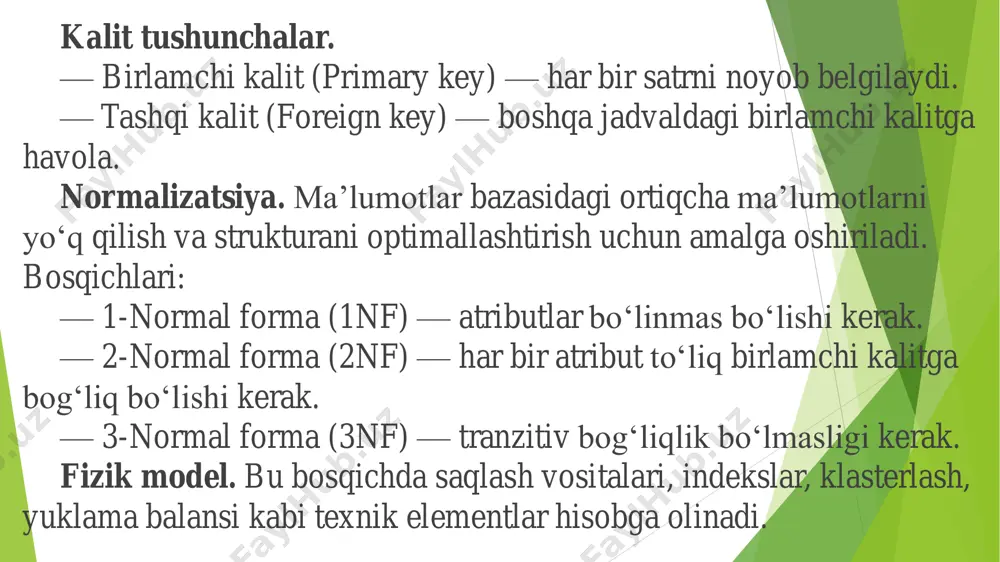 ma’lumotlar bazasini loyihalash - Page 5