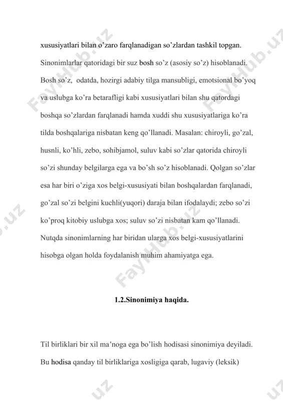 gorizontal (ya‘ni, aynan bir sohada ishlatiladigan terminlar) termin guruhlariga bo’lib o’rganishni taklif qiladilar. shuningdek, ular gorizontal guruhni yana ikki kichik guruhlarga bo’ladilar, ―sohaviy ya‘ni qonunchilikning faqat birgina sohasida qo’llaniladigan terminlar va sohalararo terminlar ikki va undan ortiq yuridik sohalarda amalda qo’llaniladigan terminlar. ma‘lumki, har bir fan sohasining rivojlanish va takomillashuv darajasi shu soha terminologiyasining qay darajada taraqqiy etganligi, shuningdek, tartibga solinganligi kabi belgilar bilan uzviy bog’liqdir. chunki ilmiy adabiyotda qo’llanadigan termin yoki uning ifoda shakli aniq va ravshan bo’lmas ekan, unda, albatta, chalkashlik, noaniqlik kabi salbiy holatlar saqlanib qolaveradi. boshqa bir guruh olimlar ularni ―o’z va ―begona termin guruhlariga ajratishni tavsiya qiladilar. 1.tilning fonetik-fonologi sathida. hozirgi o‘zbek adabiy tili vokalizmida unlilar miqdori 6 ta(i, e, a, u, ө, o). bu tizimda yo‘g‘onlik- ingichkalik oppozitsiyasi yo‘q, ayrim tovushlarning sifat belgilari ham o‘zgargan. masalan, orqa qator, lablanmagan a o’rnida kuchsiz lablangan o unlisi paydo bo‘lgan. qiyoslang: ata- ota, at-ot kabi; qadimgi turkiy …