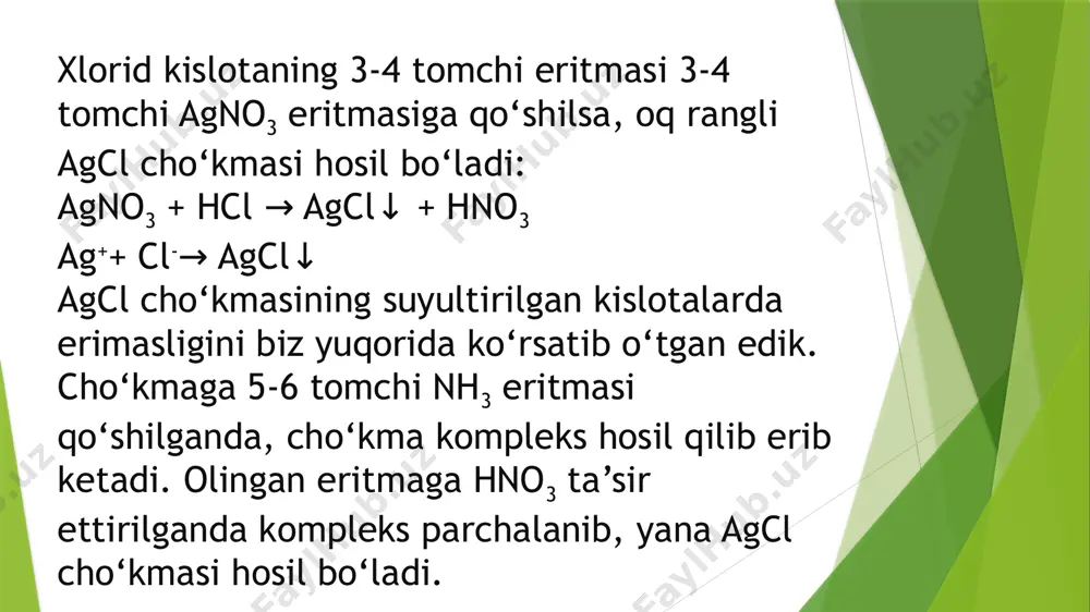 ii analitik guruh kationlarining umumiy tavsifi va guruh reagent ta’siri - Page 5