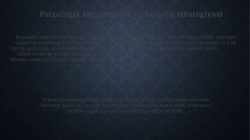 kurashda himoyalanish usullarini takomillashtirish bo‘yicha taqdimot - Page 5