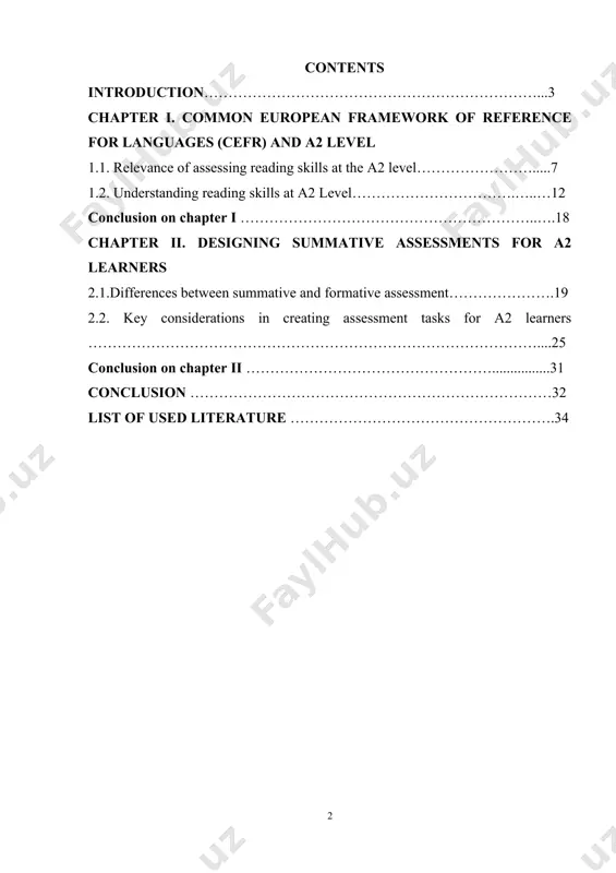 аr, is thе lеgаl bаsis fоr thе idеаl study аnd imprоvеmеnt оf thе еnglish lаnguаgе [1,13]. the ability to read effectively is a cornerstone of language proficiency, playing a vital role in communication, comprehension, and overall academic success. for a2 learners, who are at the elementary level of language acquisition, developing reading skills involves mastering basic comprehension, understanding the main ideas of texts, and recognizing familiar words and phrases in context. assessing these skills is essential to evaluate learners' progress and guide further instruction. summative assessment, conducted at the end of a learning period, provides valuable insights into the overall achievement of learners. it measures their ability to apply reading strategies and comprehend texts in authentic scenarios. by evaluating the reading skills of a2 learners through summative assessment, educators can determine whether learners have achieved the targeted learning outcomes and identify areas for improvement. this coursework explores the principles, methods, …