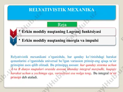 relyativistik mexanika — PPTX