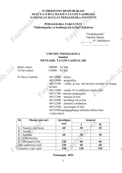 umumiy psixologiya — DOC