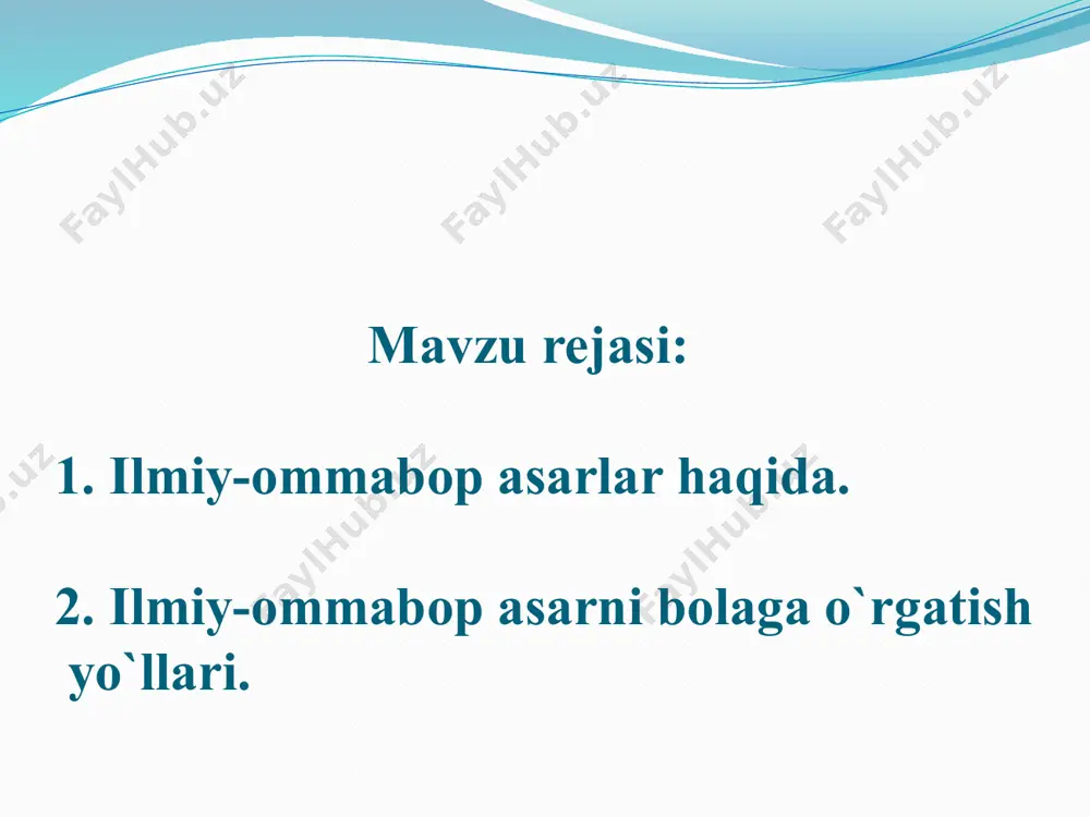maqsadga muvofiq. ilmiy-ommabop maqolalarni izohli o`qish darsini uyushtirishda quyidagicha reja asos qilib olinishi mumkin: 1. o`qiladigan matn yuzasidan bolalar tajribasi va bilimini aniqlash, ularni matn mazmunini tushunishga tayyorlash maqsadida taxminiy suhbat o`tkazish. 2. maqolani yoki uning ayrim qismini o`qish, o`quvchiga notanish so`zlarning ma’nosini tushuntirish. 3. asar rejasini tuzish. 4. o`qilgan maqola yuzasidan suhbat uyushtirish. 5. matnning asosiy mazmunini aniqlash va reja qismlarini yoritish. 6. reja asosida maqolani qayta o`qish. 7. maqolani qayta yaxlit o`qish. bunda bolalarni qayta hikoyalashga tayyorlash va maqola mazmunini yaxshi o`zlashtirishlariga erishish maqsadi ko`zda tutiladi. 8. reja asosida qayta hikoyalash. 9. xulosalash va umumlashtirish. 1-sinf “ona tili va o`qish savodxonligi” darsligidagi “yerning yo`ldoshi” nomli ilmiy maqolani o`tish: 1. kirish sunbati o`tkaziladi. 2. oldingi mavzuga bog`lanadi. 3. “yerning yo`ldoshi “ audiomatn tunglanadi. 4. qiyin so`zlar ustida lug`at ishi o`tkaziladi. 5. savol-javob o`tkaziladi. 6. matnni o`quvchilarga o`qitiladi. 7. mavzuga oid grafik tasvirlash topshiriladi. 8. eng yaxshi ishlar ko`rsatib rag`batlantiriladi. …