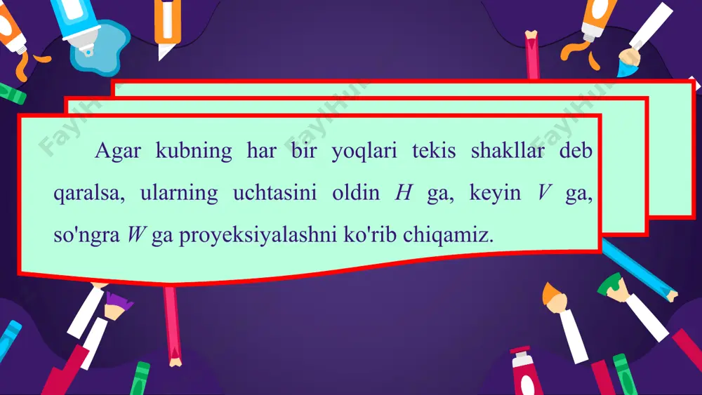 16-mavzu tekis shakllarning proyeksiyalari 8-sinf - Page 2
