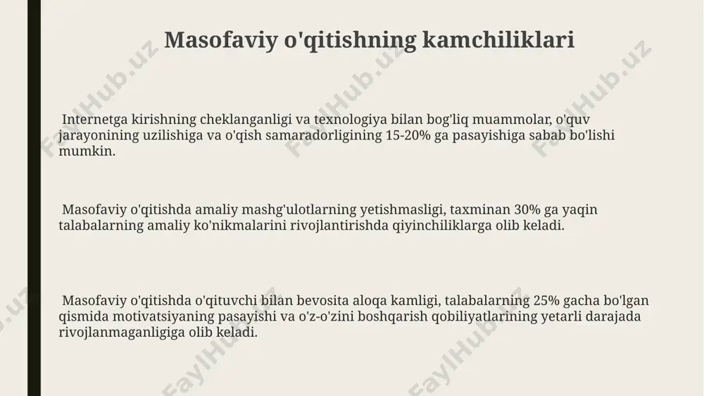 nostika va davolash rejasini tuzishda 20% ga tezroq natijalarga erishishga yordam beradi. simulyatsion dasturlar tibbiyot talabalariga 100 dan ortiq turli kasallik holatlarini virtual ravishda boshdan kechirishga imkon beradi, bu esa amaliy tajribaga ega bo'lish va klinik fikrlashni rivojlantirishda yordam beradi. interaktiv o'quv materiallari interaktiv o'quv materiallari, masalan, virtual dissektsiya dasturlari, talabalarning 3d anatomiyani 90% ga yuqori darajada tushunishini ta'minlaydi. o'quv jarayoniga qo'shilgan interaktiv testlar va viktorinalar, bilimlarni baholashni avtomatlashtirib, 70% gacha vaqt tejash imkonini beradi. simulyatsiya asosidagi interaktiv mashqlar, klinik holatlarni 5 dan ortiq variant bilan takrorlash orqali, amaliy ko'nikmalarni rivojlantirishga yordam beradi. bemorlarni o'qitish va sog'liqni saqlash savodxonligi bemorlarning 70% gacha o'z kasalliklari va davolanish usullari haqida yetarlicha ma'lumotga ega emasligi sog'liqni saqlash savodxonligining pastligi bilan bog'liq. onlayn platformalar orqali bemorlarni o'qitish samaradorligi 30% ga ko'payishi, o'z-o'zini boshqarish va sog'lom turmush tarzini shakllantirishga yordam beradi. sog'liqni saqlash tizimining samaradorligini 15% ga oshirish uchun, interaktiv e-learning materiallari orqali bemorlarning faol …