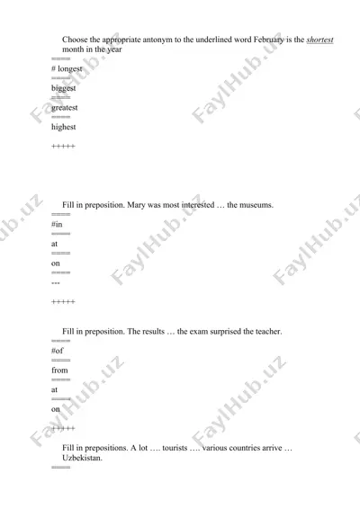 antonymlar tanlovi — DOC