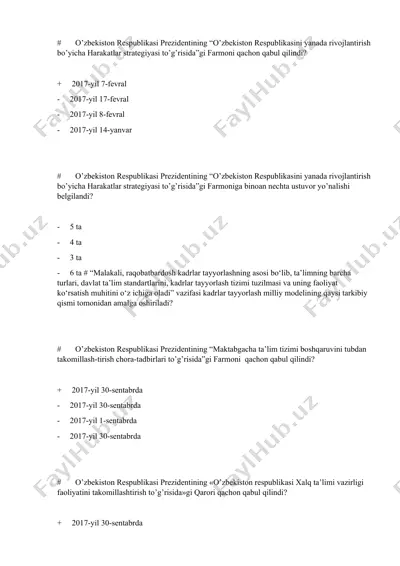 o'zbekiston respublikasi prezidentining farmonlari — DOCX