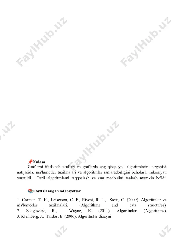 graflarni tasvirlash usullari va eng qisqa yo‘l algoritmlari - Page 5