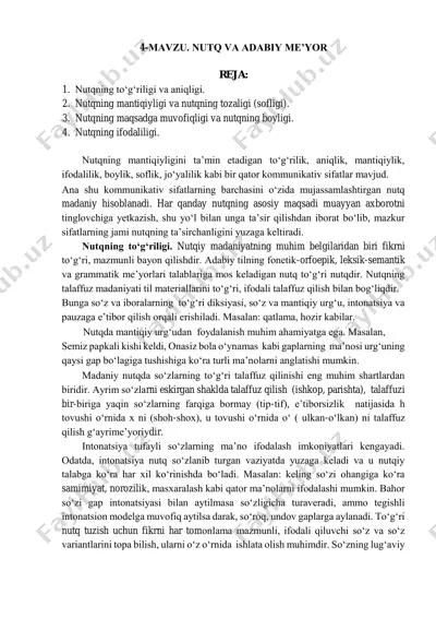 nutq va adabiy me'yor — PDF