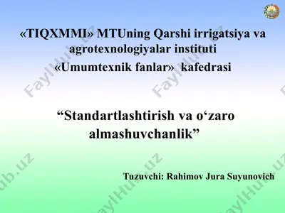 standartlashtirish asoslari — PPT