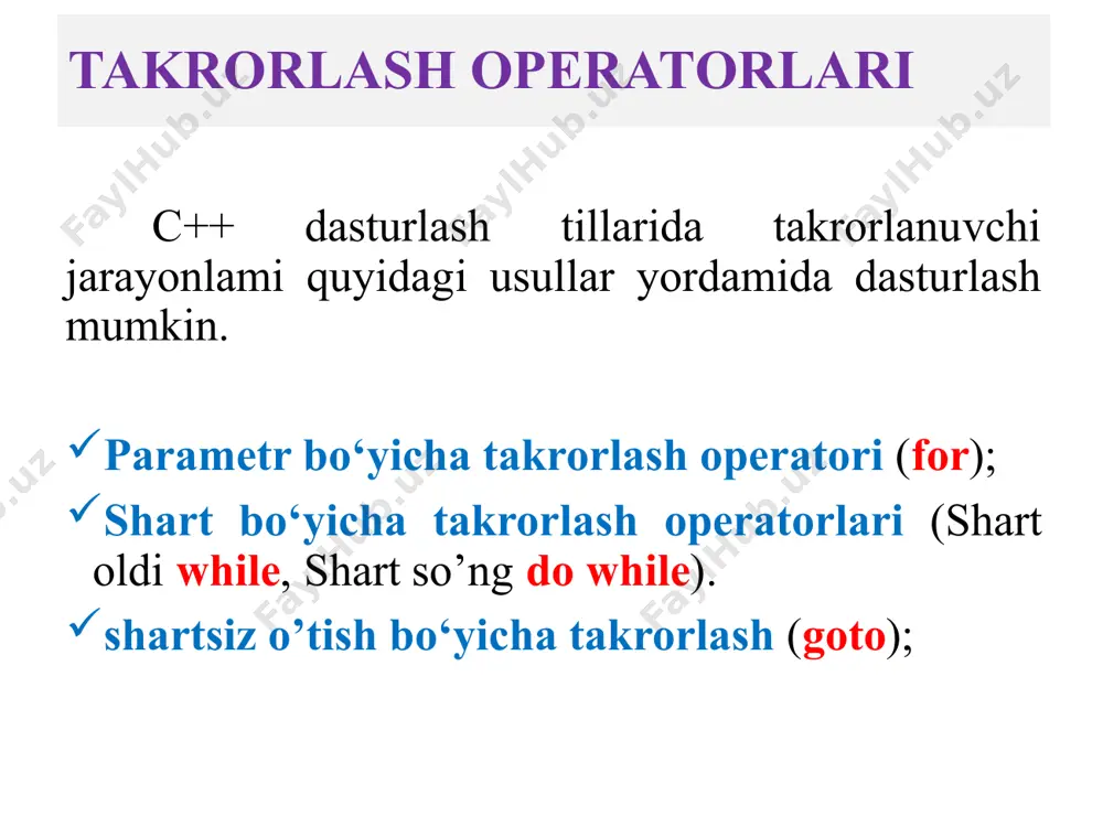 c++ dasturlash tilida takrorlanuvchi jarayonlarni dasturlash - Page 5
