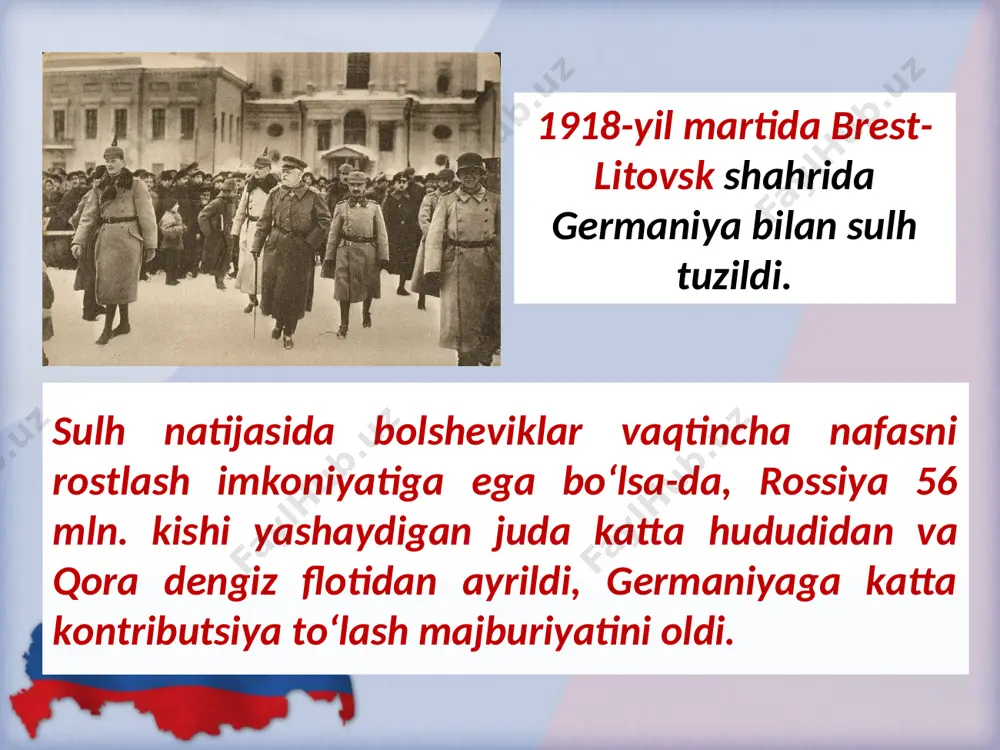 latlaridan farqli ravishda sssr iqtisodiyotni to‘liq ichki resurslar hisobiga, o‘z kuchi bilan tikladi. 1953-yil 5-mart kuni i. stalin vafot etdi. stalinning o‘limidan so‘ng hokimiyat uchun kurashda nikita xrushchyov g‘olib chiqdi. nikita xrushchyov * n. xrushchyov hokimiyatda turgan yillar (1953 – 1964) tarixda «iliqlik» davri degan nom olgan. bu davrda sovet totalitar tuzumini isloh qilish bo‘yicha bir qator ishlar amalga oshirildi. «iliqlik» davri yoshlari. mamlakatdagi ahvol n. xrushchyovning mavqeyini tushirdi. 1964-yili oktabrda bo‘lib o‘tgan kpss mk plenumi uni bir qator xato va kamchiliklarda ayblab, lavozimlaridan ozod qildi. l. brejnev hokimiyatda turgan yillar (1964 – 1982)ning dastlabki o‘n yili iqtisodiy islohotlarni davom ettirish va jadal rivojlanish yillari bo‘ldi. leonid brejnev. 1982-yil 10-noyabrda l. brejnev vafot etdi. undan keyin hokimiyatga kelgan yuriy andropov va konstantin chernenko keksa, kasalmand kishilar bo‘lib, ularning hokimiyatga kelishi tugab borayotgan sovet tuzumining ramzi edi. y. andropov k. chernenko kpss mkning 1985-yil aprel plenumida mamlakatni ijtimoiy-iqtisodiy rivojlantirishni jadallashtirish kursi …