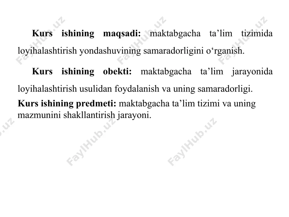 ha madaniyati ham katta o‘rin tutadi. ii bob. maktabgcha ta’lim tashkilotlaridagi tarbiyalanuvchilar faoliyatini rivojlantirishning loyihalashtirish xususiyatlari 2.1. zamonaviy maktabgacha ta’lim tashkilotlarida loyihalashtirish faoliyatining ahamiyati va pedagogik faoliyatni loyihalashtirish turlari. hozirgi kunda ta’lim jarayonida interfaol metodlar, innovatsion texnologiyalar, pedagogik va axborot texnologiyalarini o‘quv jarayonida qo‘llashga bo‘lgan qiziqish, e’tibor kundan-kunga kuchayib bormoqda. ta’lim sifatining yuqori darajada bo‘lishiga bevosita ta’sir etuvchi omillar bo‘yicha mutaxassislarning turlicha qarashlari mavjud. jumladan, bilim oluvchilarning saviyasi, pedagoglarning bilimi va mahorati, ularning kompetentligi va kreativligi, ta’lim jarayonining moddiy-texnik ta’minoti, jarayon monitoringining to‘g‘ri tashkil etilishi, natijalarning tahlili va shu kabi ko‘pgina omillarni aytish mumkin. mazkur omillar har bir oliy ta’lim muassasasining rivojlanish strategiyasining o‘quv va ilmiy jarayonlar bilan bog‘liq qismlarida albatta o‘z aksini topadi. zamonaviy pedagogik texnologiyalarning eng asosiy negizi bu o‘qituvchi va talabaning hamkorlikda belgilangan maqsaddan kafolatlangan natijaga erishishlari uchun tanlangan texnologiyalariga bog‘liq, ya’ni o‘qitish jarayonida, maqsad bo‘yicha kafolatlangan natijaga hamkorlikda erishishlari uchun tanlangan texnologiyalariga bog‘liq, ya’ni o‘qitish jarayonida, …