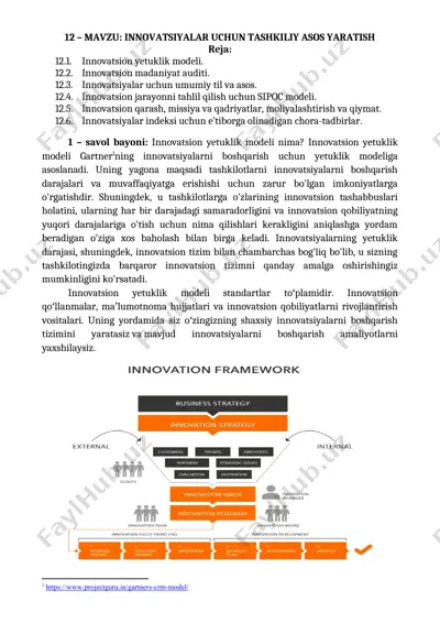 innovatsion yetuklik modeli — DOCX