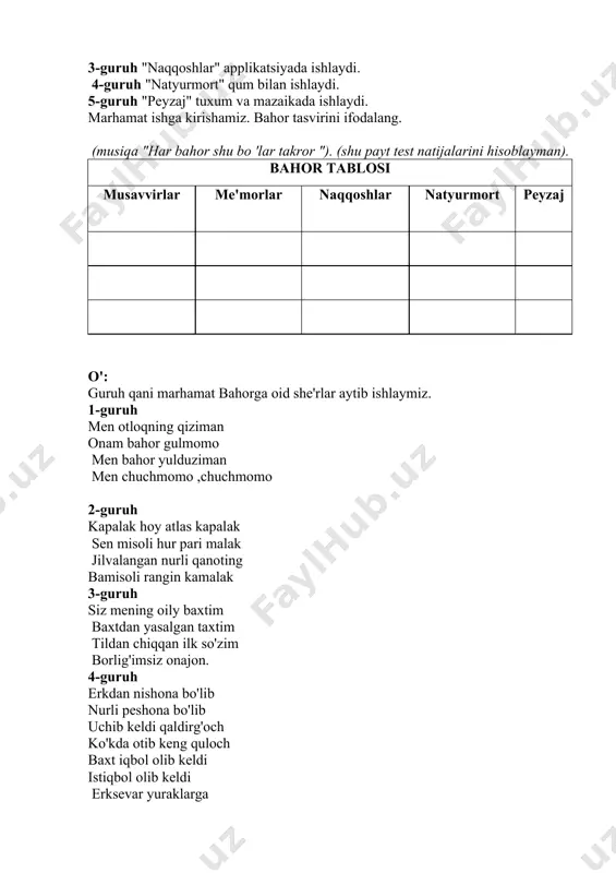 tasviriy san'at fanidan dars ishlanma - Page 5