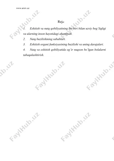 nutqi va eshitish qobiliyatida nuqsoni bo`lgan bolalar — DOC