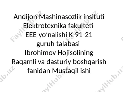 real vaqt modulini dasturiy boshqarish — PPTX