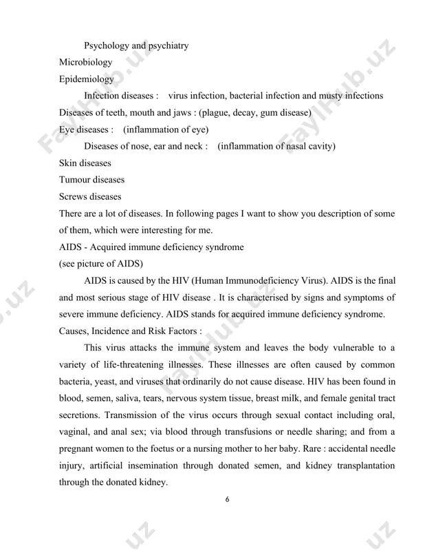 uals who have a positive antibody test may pass the disease on to others and should not donate blood, plasma, body organs, or sperm. 4. hiv positive women should be counselled before becoming pregnant about the risk to their infant and medical advances which may help prevent the foetus from becoming infected. 5. hiv positive women should not breast feed their infant. safer sex behaviours may reduce the risk of acquiring the infection. there remains a risk of acquiring the infection even with the use of condoms. abstinence is the only sure way to prevent sexual transmission of the virus. bronchitis ( see pictures of bronchitis) prevention: live healthy lifestyle, eat healthy food – vegetables, fruit, have a lot of vitamins, do some sport, breath fresh air, keep hygienic laws, avoid stress. prevention is better than cure. our food must contain proteins, carbohydrates, fat, vitamins, roughage and minerals. sometimes we …