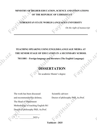 teaching speaking using english-language media at the senior stage of education in a secondary school — DOCX
