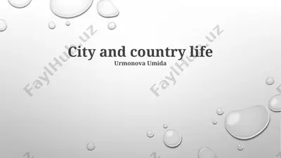 city and country life — PPTX