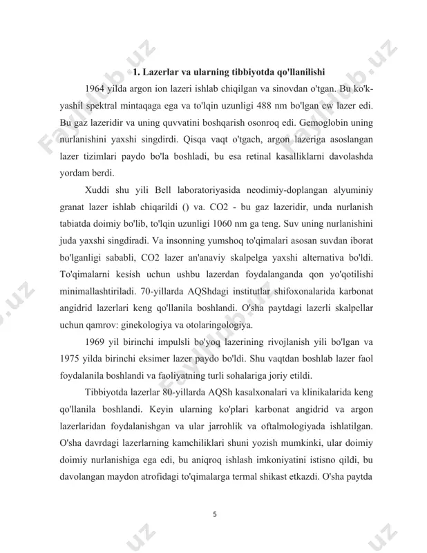 orlari - umuman o'xshashlik yo'q. faqat 20-asrning o'rtalarida fizikaning yangi mustaqil sohasi - kvant elektronikasiga asos solgan molekulyar kuchaytirgichlar va radioto'lqinlar generatorlarini yaratish bo'yicha ishlar amalga oshirildi. kvant elektronikasi kvant tizimlaridan qo'zg'atilgan emissiya yordamida elektromagnit to'lqinlarni kuchaytirish va hosil qilish usullarini o'rganmoqda. ushbu bilim sohasidagi yutuqlar fan va texnikada tobora ko'proq foydalanilmoqda. keling, kvant elektronikasi va optik kvant generatorlari - lazerlarning ishlashi asosidagi ba'zi hodisalar bilan tanishib chiqamiz. lazerlar - bir xil chastotaga ega radiatsiya fotonlarining ta'siri ostida fotonlarning qo'zg'atilgan atomlar yoki molekulalar tomonidan qo'zg'atilgan (qo'zg'atilgan, induktsiya qilingan) emissiya jarayoni asosida ishlaydigan yorug'lik manbalari. ushbu jarayonning o'ziga xos xususiyati shundaki, stimulyatsiya qilingan emissiya natijasida paydo bo'ladigan foton tashqi fot bilan bir xil bo'lib, uning chastotada, fazada, yo'nalish va qutbda paydo bo'lishiga sabab bo'ldi. bu kvant generatorlarining o'ziga xos xususiyatlarini aniqlaydi: bo'shliq va vaqtdagi yuqori radiatsion uyg'unlik, yuqori monoxromatiklik, nurlanish nurining tor yo'nalishi, quvvat oqimining juda katta kontsentratsiyasi va juda kichik …