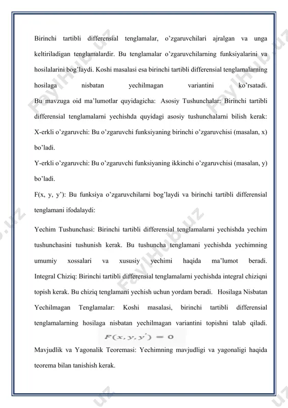 chiziqli differensial tenglamalar va uni yechishning lagranj usuli - Page 5